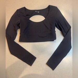 Aerie Black Cut Out Crop Top
